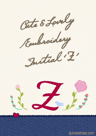 Cute & Lovely embroidery Initial 'Z'