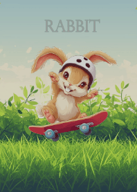 rabbit eating carrots theme