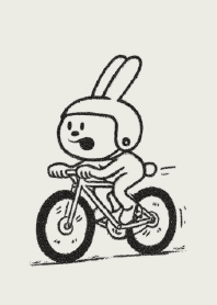 Retro Lo-Fi Bike Ride Bunny