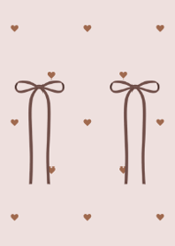 Dot with Ribbon (Dusty Pink & Brown)