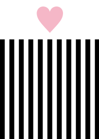 Black stripes & pink heart.