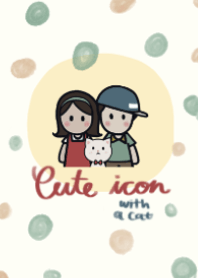 Cute icon with a cat