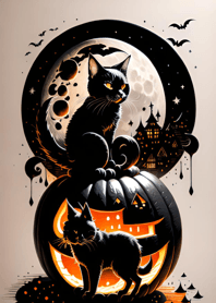 浮世絵万聖節猫 1599Fe