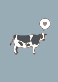 シンプル 牛 - ダスティブルー -