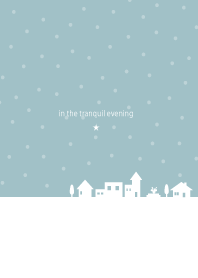 It snows in the tranquil evening