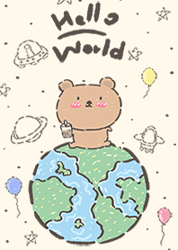 lazy to draw little bear in space