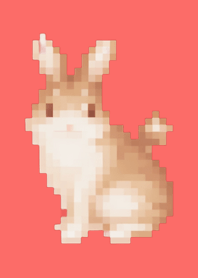 Rabbit Pixel Art Theme  Red 01