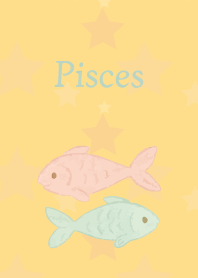 Cute Pisces on brown & yellow