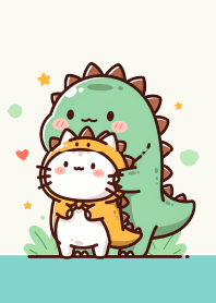 恐龍與小貓/綠色