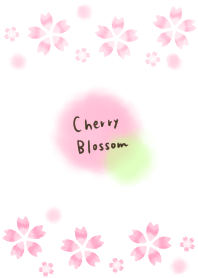 ふんわり桜。水彩。