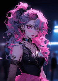 Gothic girl in the bar