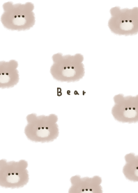 ホワイトと水彩クマ柄。