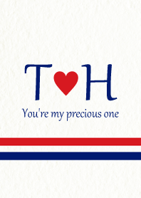 T&H イニシャル -Red & Blue-