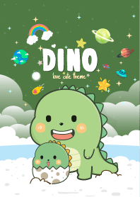 Dino Love Cute Green