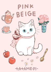 White cat [PINK & BEIGE]