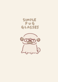simple pug glasses beige.