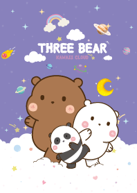 หมีสามตัว สายไหม สีม่วง