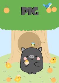 Black Pig With Tree Theme