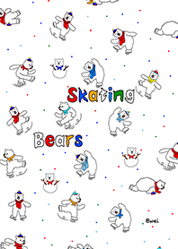 Skating Bears (White)