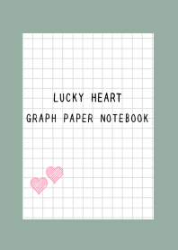 LUCKY HEART GRAPH PAPER-DUSTY GREEN