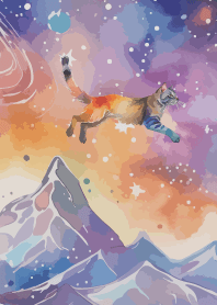 Cat in Space on white