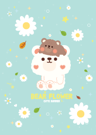 เจ้าหมี ดอกไม้ในฤดูร้อน สีมิ้นต์