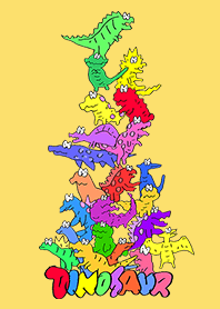 Dinosaur toy tree tower/yellow.