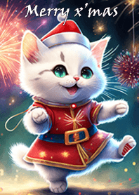 Merry X'mas Kitten santa