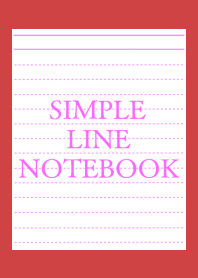 SIMPLE PINK LINE NOTEBOOK-RED-BEIGE