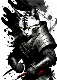 Ink wash cat samurai 87763e