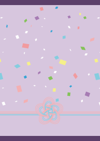 confetti and ribbon02 on purple