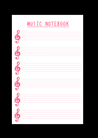 RED COLOR MUSICAL NOTES/BLACK