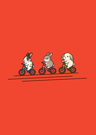 Rabbit on a bicycle-Orange