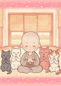 療癒生活-小和尚與貓咪們1.6 粉紅色