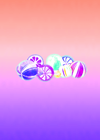 日本の飴玉パープルオレンジ