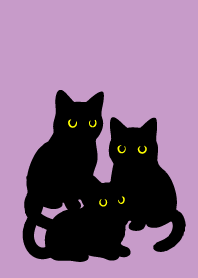 Black Cat Holiday7 on light purple