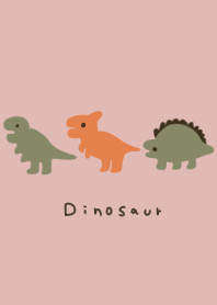 ピンクベージュとゆる恐竜たち。