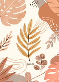 植物イラストきせかえ-ブラウン