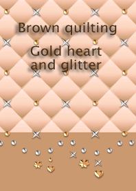 Brown quilting(Gold heart and glitter)