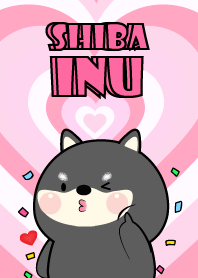 Love Black Shiba Inu In Love Theme