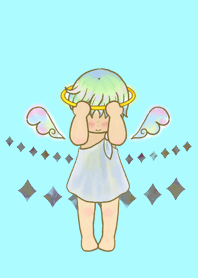 Happy shy angel