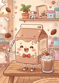 巧克力牛奶與甜心甜點