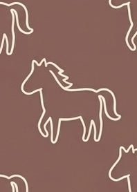 Simple Silhouette Horse - Brown
