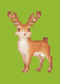 Deer Pixel Art Theme  Green 03
