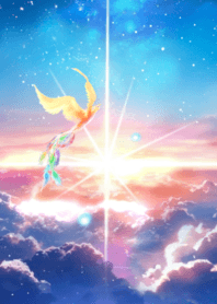 Phoenix in Mysterious starry dawn