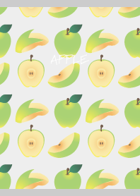 Various green apples on gray