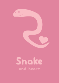 Snake & heart Pale cherry pink