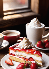 Coffee strawberry chocolate cake c12549