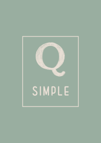 シンプル イニシャル Q くすみグリーン