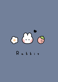 うさぎと苺 | グレーブルー